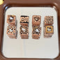 Square Acrylic Beads 14mm Coffee Leopard Print Hello KT 10pcs