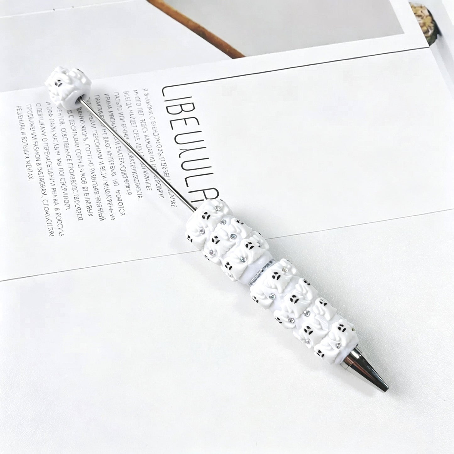 Halloween Elements Pumpkin Rhinestones Beadable Pen 8