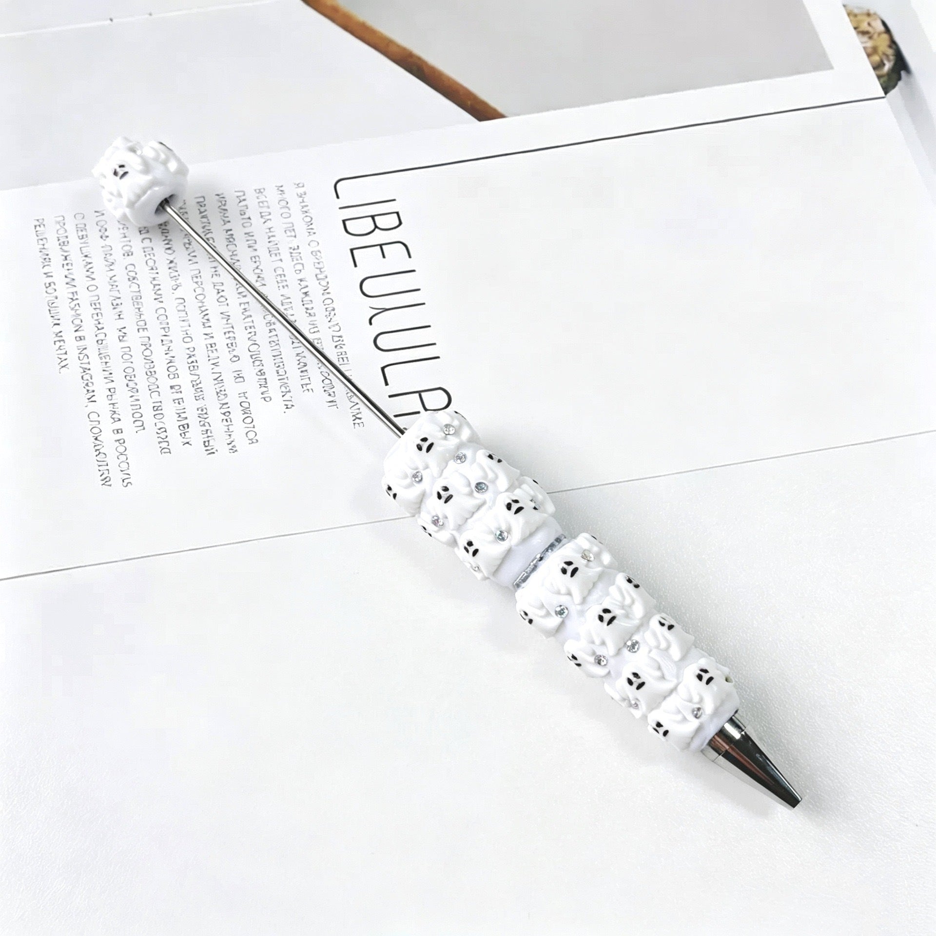 Halloween Elements Pumpkin Rhinestones Beadable Pen 8