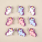 Silicone 3D Focal Beads Unicorn Pastel Colors Curly Manes 20pcs 2