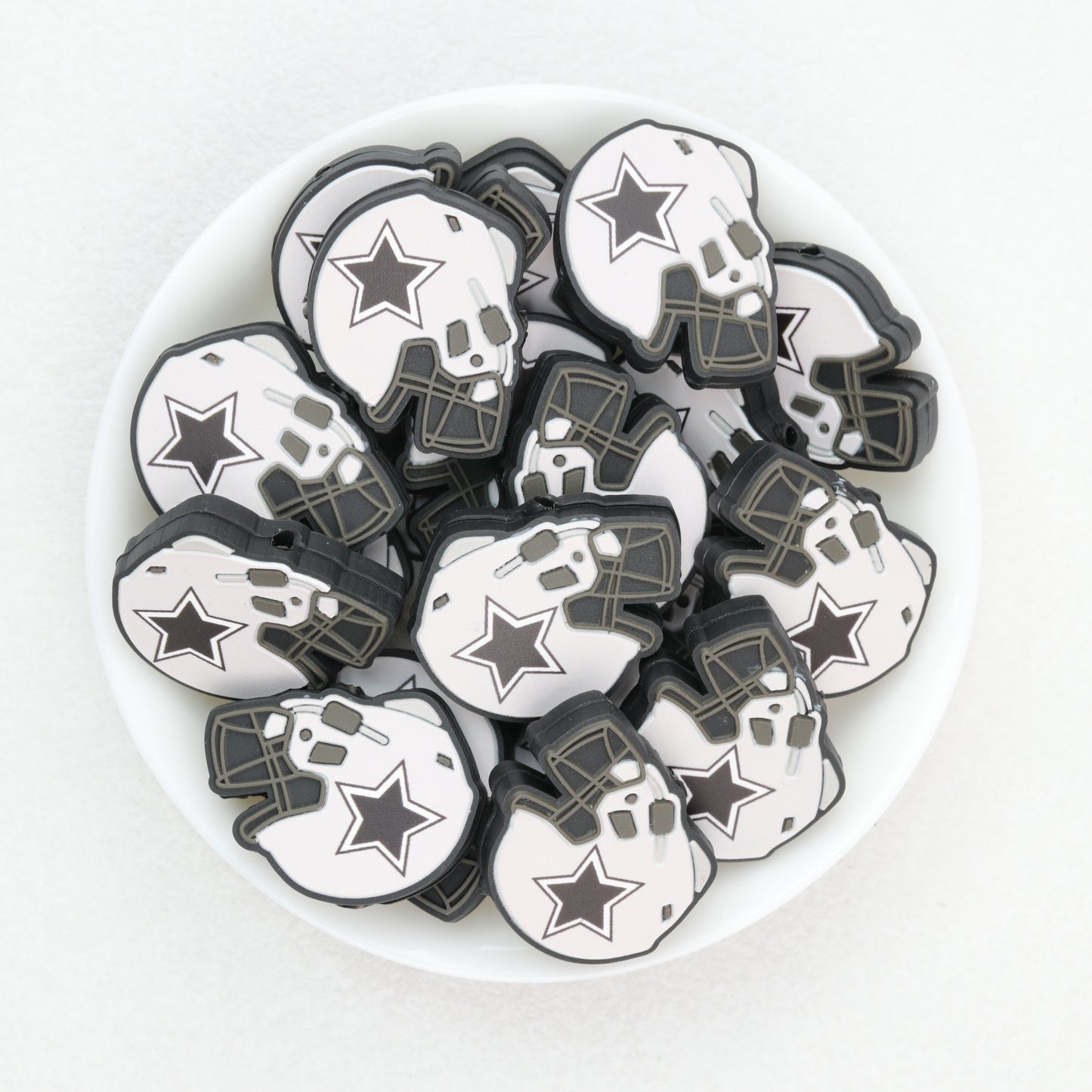 NFL Teams Silicone Focal Beads Football Helmet Design 20pcs 12