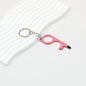 No Touch Door Opener Touchscreen Keychain Multifunctional Alloy - Pink