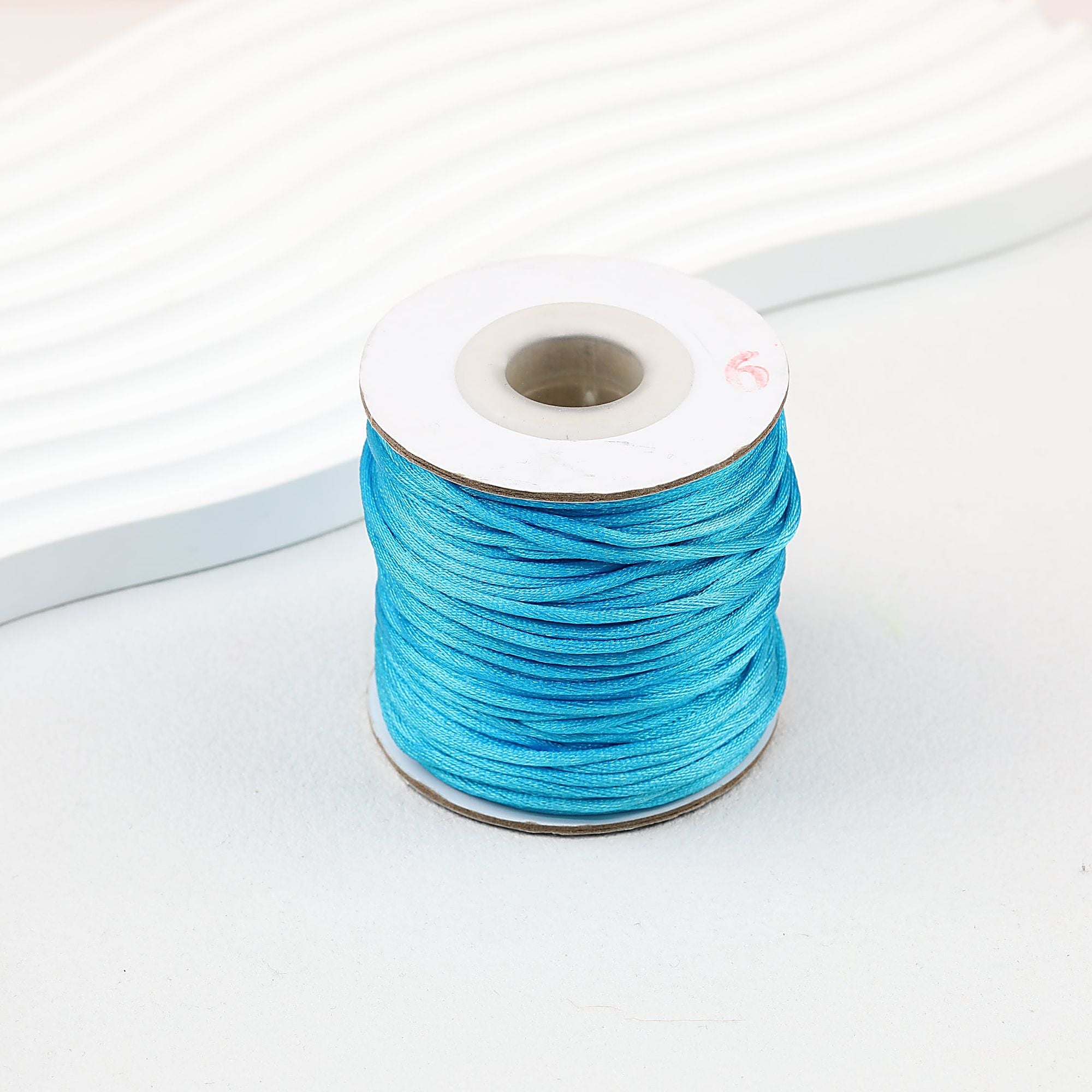 Nylon String Beading Cord 2mm Diameter Gold 38 Yards - #15 Lake Blue
