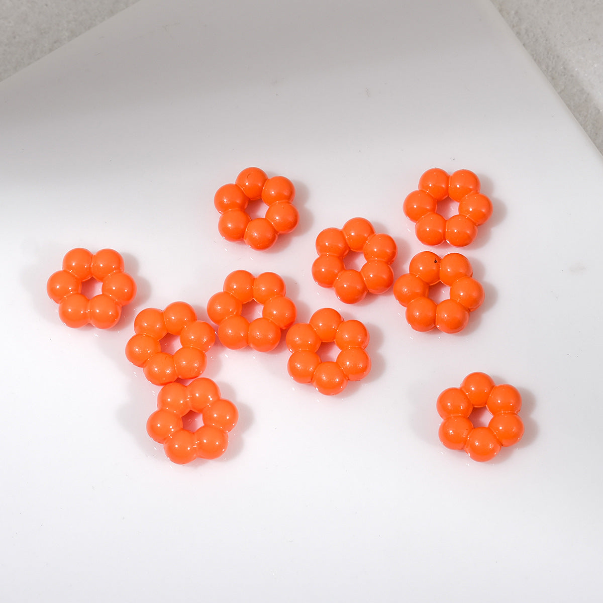 Floral Flower Shape 8mm Acrylic Spacer Beads 50pcs 18