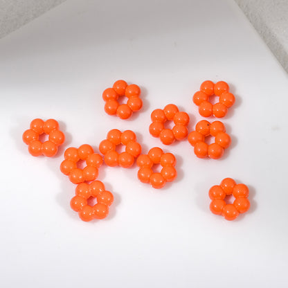 Floral Flower Shape 8mm Acrylic Spacer Beads 50pcs 18