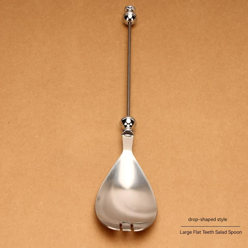 Beadable Salad Spoon Stainless Steel Zinc Alloy Bead Handle 7