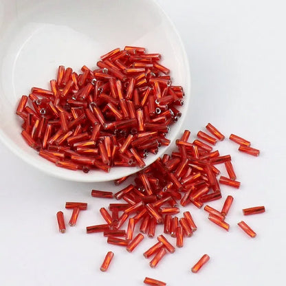 Plating Metallic Color Twisted Bugle Glass Beads 6mm 2500pcs 24