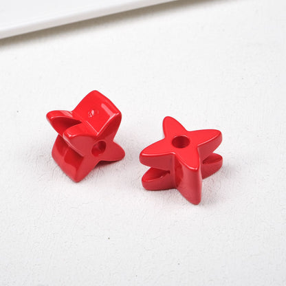 Glossy Clover Shaped Acrylic Beads 25x24x14mm Hole 6mm 20pcs 17