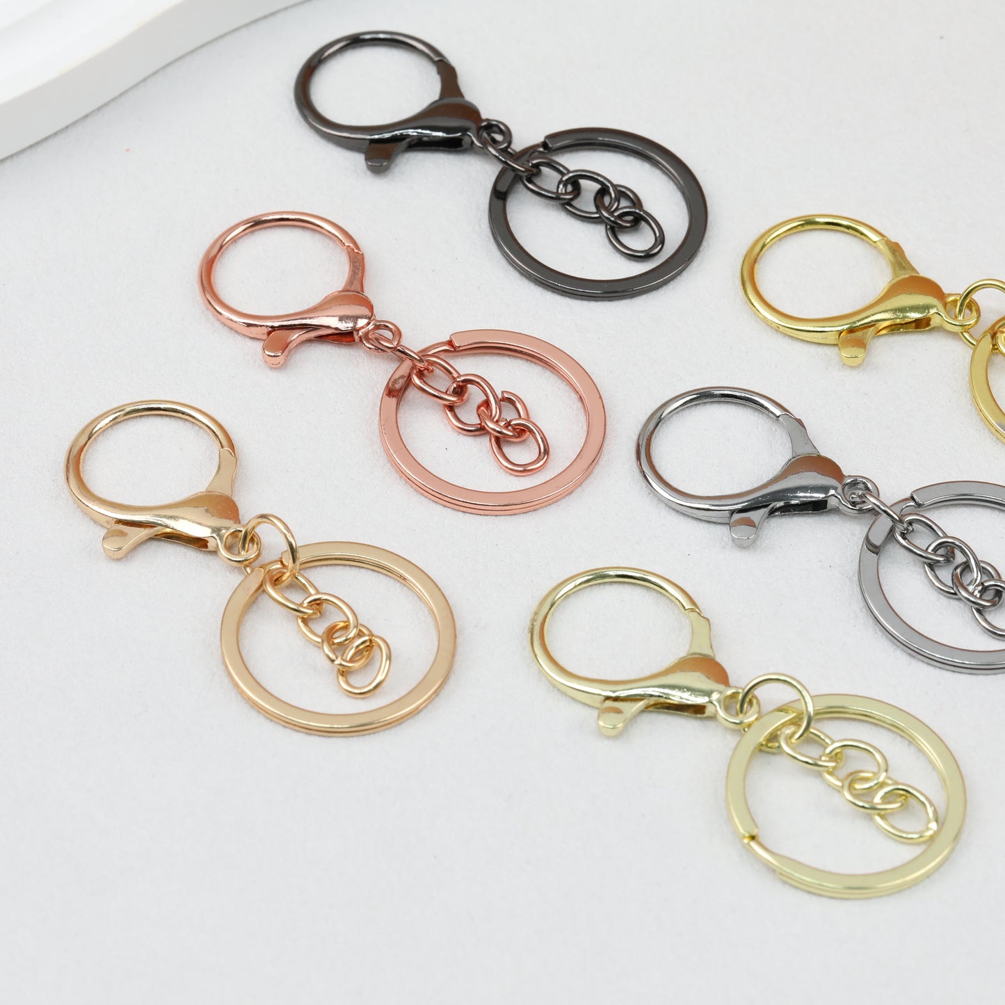 Zinc Alloy Lobster Clasp Keychain Hardware with Split Ring