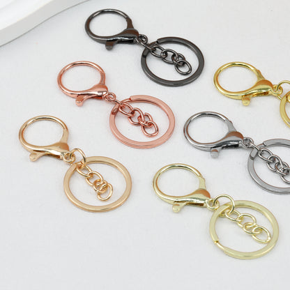 Zinc Alloy Lobster Clasp Keychain Hardware with Split Ring