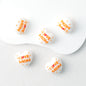 I Love Mom Heart 3D Silicone Focal Beads White Orange Red 20pcs