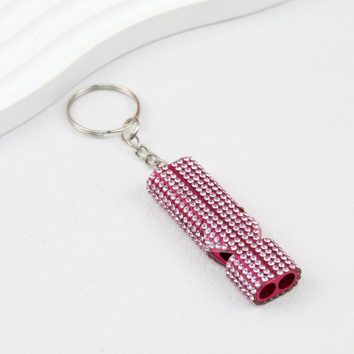 Rhinestone Whistle Keychain Self Defense Colorful Compact