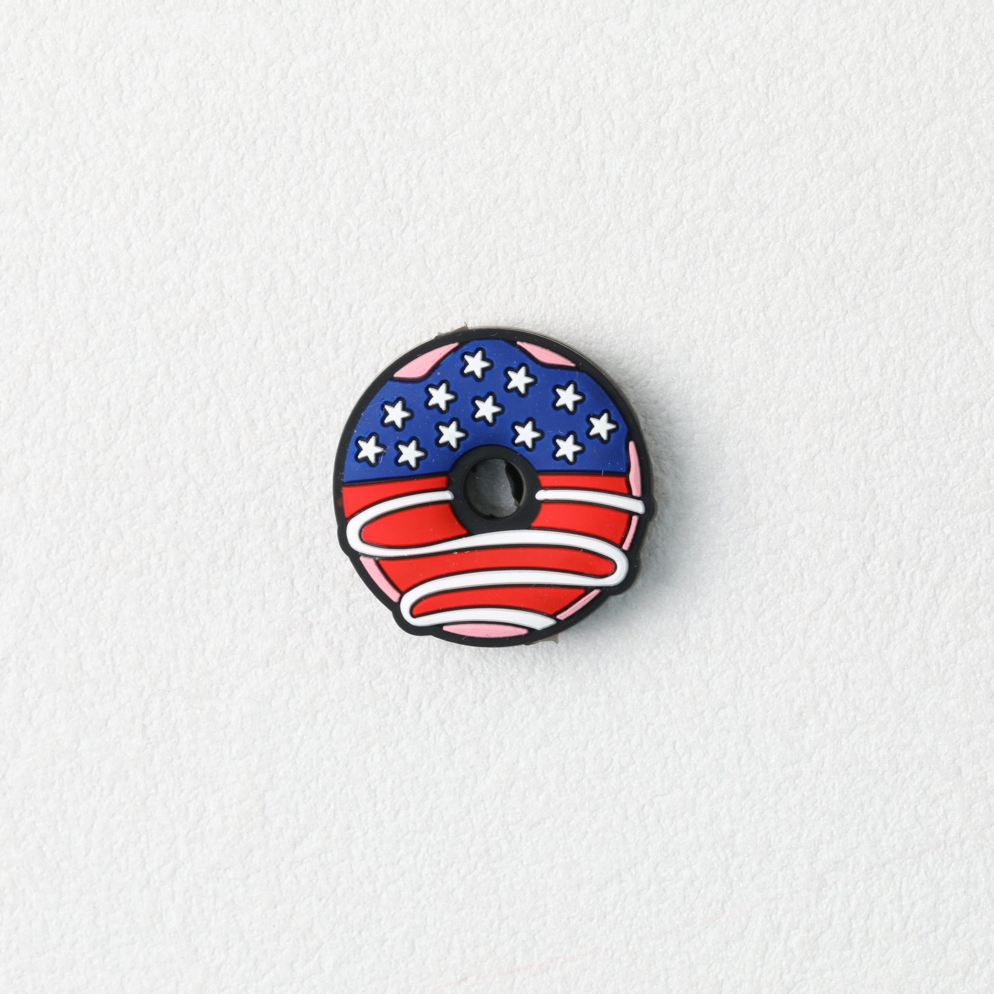 Patriotic Donut Silicone Focal Beads for US Independence Day 20pcs 3