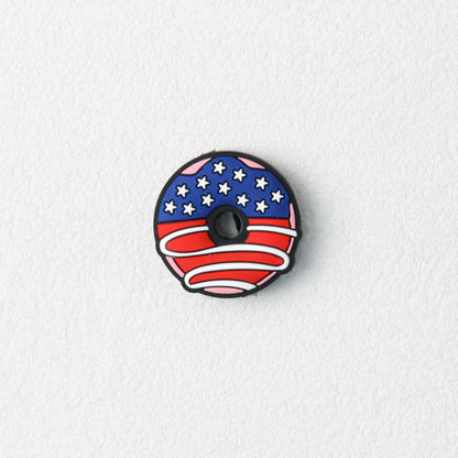 Patriotic Donut Silicone Focal Beads for US Independence Day 20pcs 3