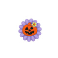 Silicone 3D Focal Beads Halloween Pumpkin With Purple Flower 20pcs