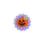 Silicone 3D Focal Beads Halloween Pumpkin With Purple Flower 20pcs