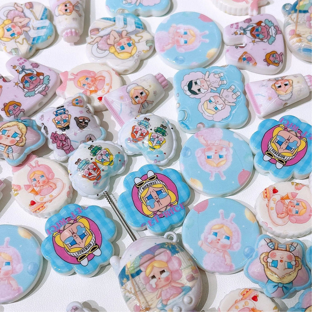 Mixed Shape Acrylic Beads Crybabe Design 50pcs 2