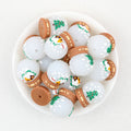 Snow Globe 3D Silicone Focal Beads Wholesale, Christmas Green Tree Snowflake Design