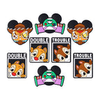 Silicone Focal Beads Disney Chipmunks Mickey Mouse Double Trouble Text 20pcs