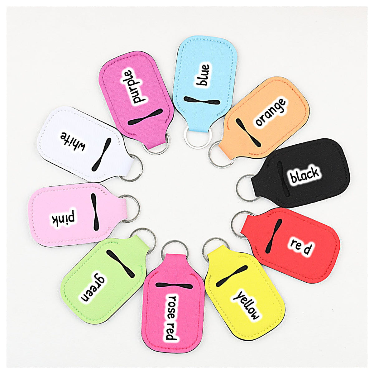 Neoprene Sanitizer Holder Keychain Durable Vibrant Colors Suitable for Sublimation