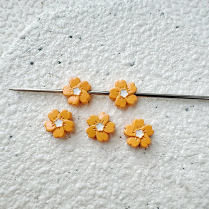 Flower Metal Beads 10mm Baking Painted Cherry Blossom 20pcs 14
