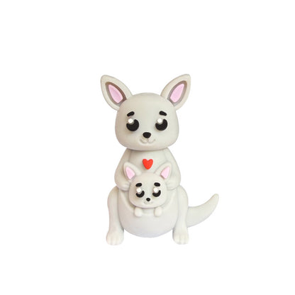 3D Kangaroo Mom and Baby Silicone Focal Beads Animal Design 20pcs 7