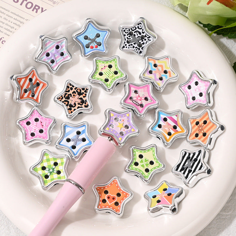 Sweet Star Shaped Acrylic Beads 22mm 10pcs 2