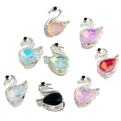 24mm Alloy Swan Crystal Rhinestone Beads 2pcs 5