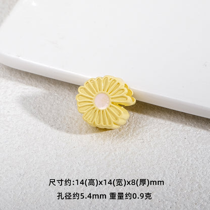 Bright Daisy Acrylic Flower Beads 14mm Round Shape 20pcs 19