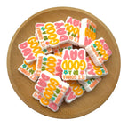 Silicone Focal Beads Positive Phrase Typography with Flower Accents 20pcs 2