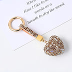 Diamond Encrusted Crystal Heart Keychain Alloy Multiple Colors 11