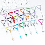 Beadable Metal Carabiners Heart-shaped With Bars