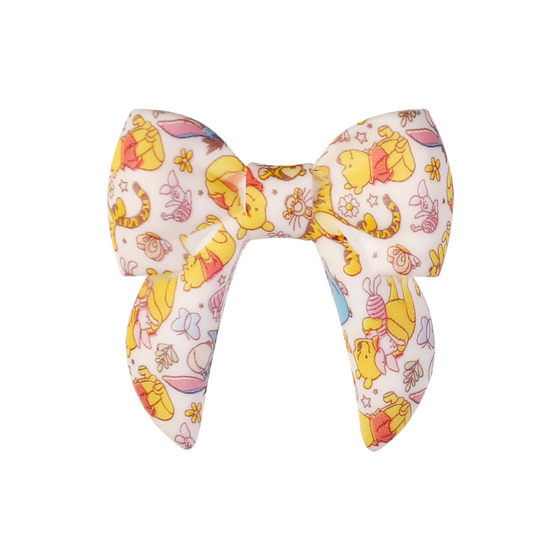 10pcs 3D Bow Printed Silicone Focal Beads