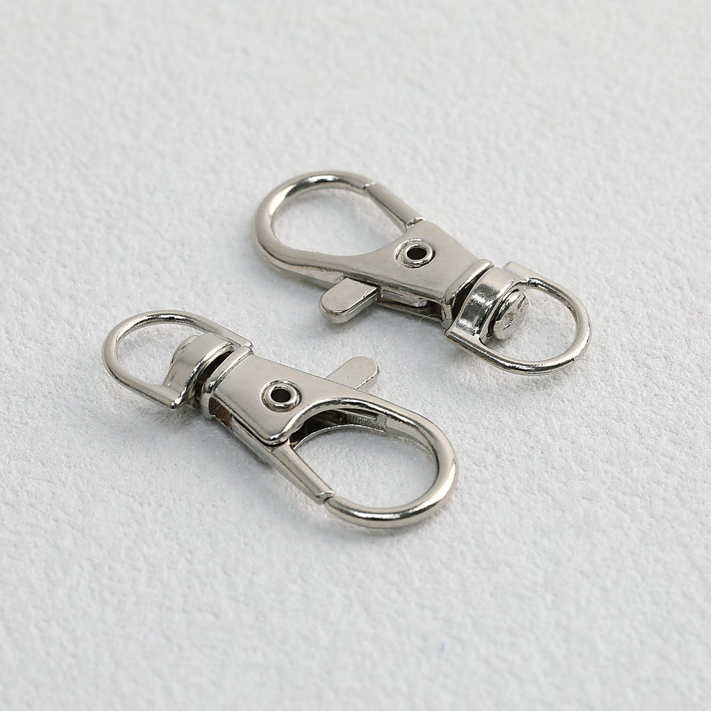 Zinc Alloy Swivel Lobster Claw Clasps Metal Nickel Plated 20pcs