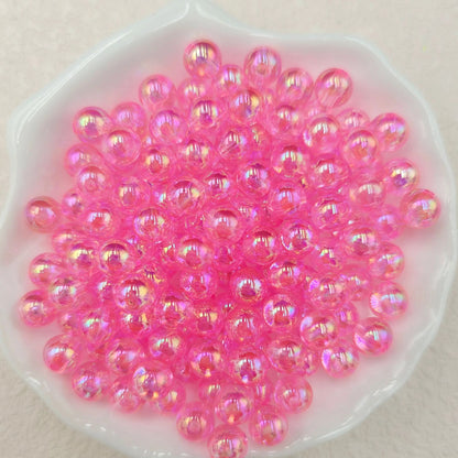 Plating Round Acrylic Beads 12mm Iridescent Transparent 550pcs 8