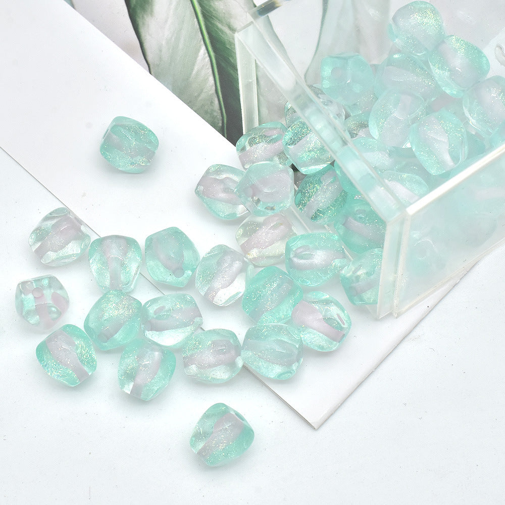 Resin Octagonal Faceted Candy Heart Beads 10mm Sparkling 100pcs 8
