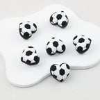 3D Black and White Soccer Ball Silicone Focal Beads 20pcs