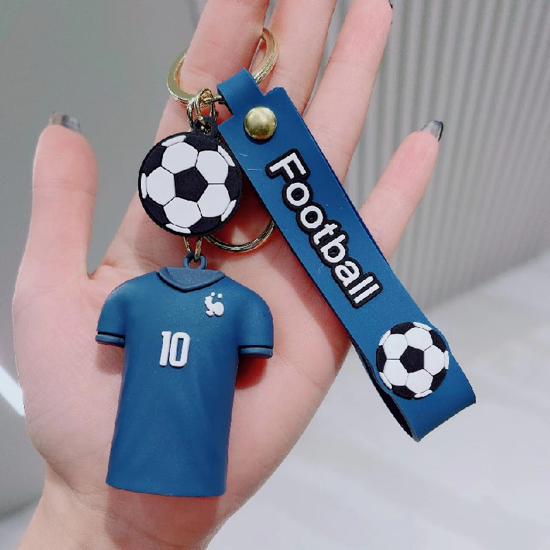 PVC Soccer Jersey Keychain Football Player Number Charm 3