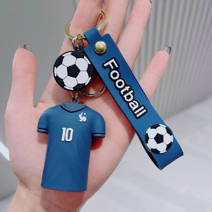 PVC Soccer Jersey Keychain Football Player Number Charm 3