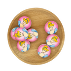 Silicone Focal Beads Snow White Princess Pink Background 20pcs 4