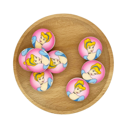 Silicone Focal Beads Snow White Princess Pink Background 20pcs 4
