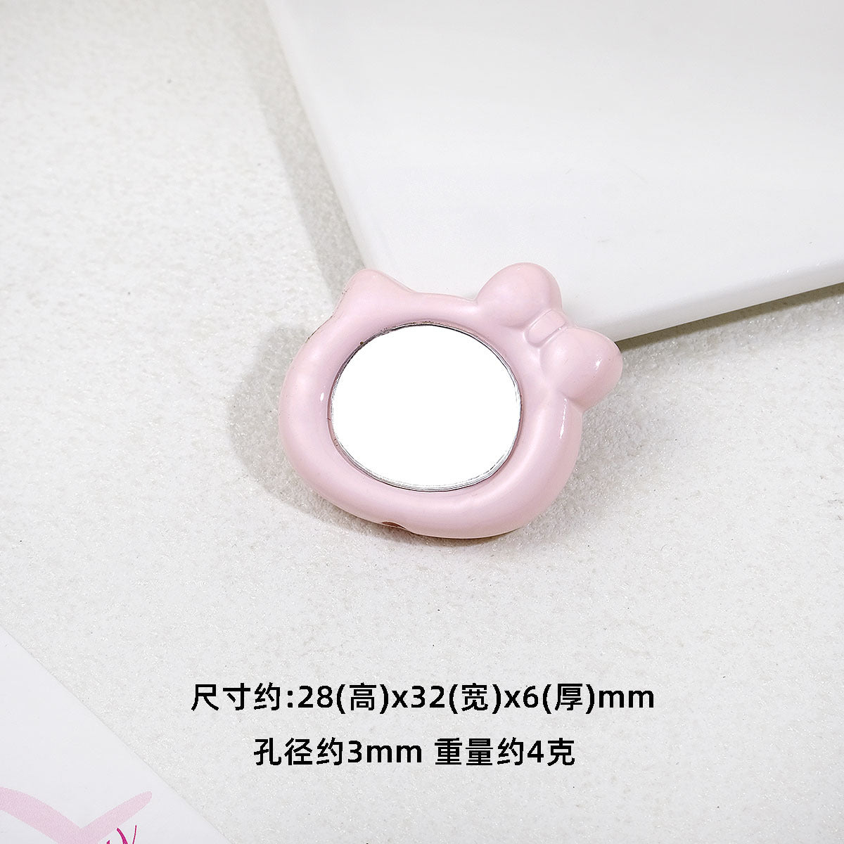 Cat Head Mirror Acrylic Beads 28x32mm Round Flat 10pcs 10