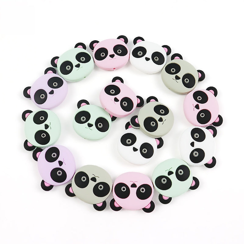 Silicone Focal Beads Animal Panda Pink Pastel Colors 20pcs 5