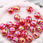 UV Plating Round Acrylic Beads 16mm Watermelon Stripe Printed 20pcs 5