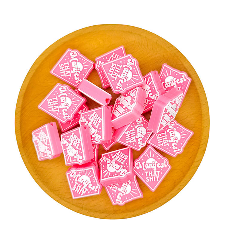 Silicone Focal Beads Manifest That Shit Diamond Shaped Bold Lettering 2