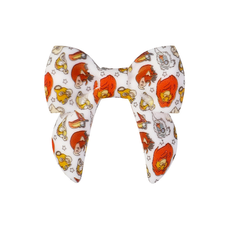 10pcs 3D Bow Printed Silicone Focal Beads