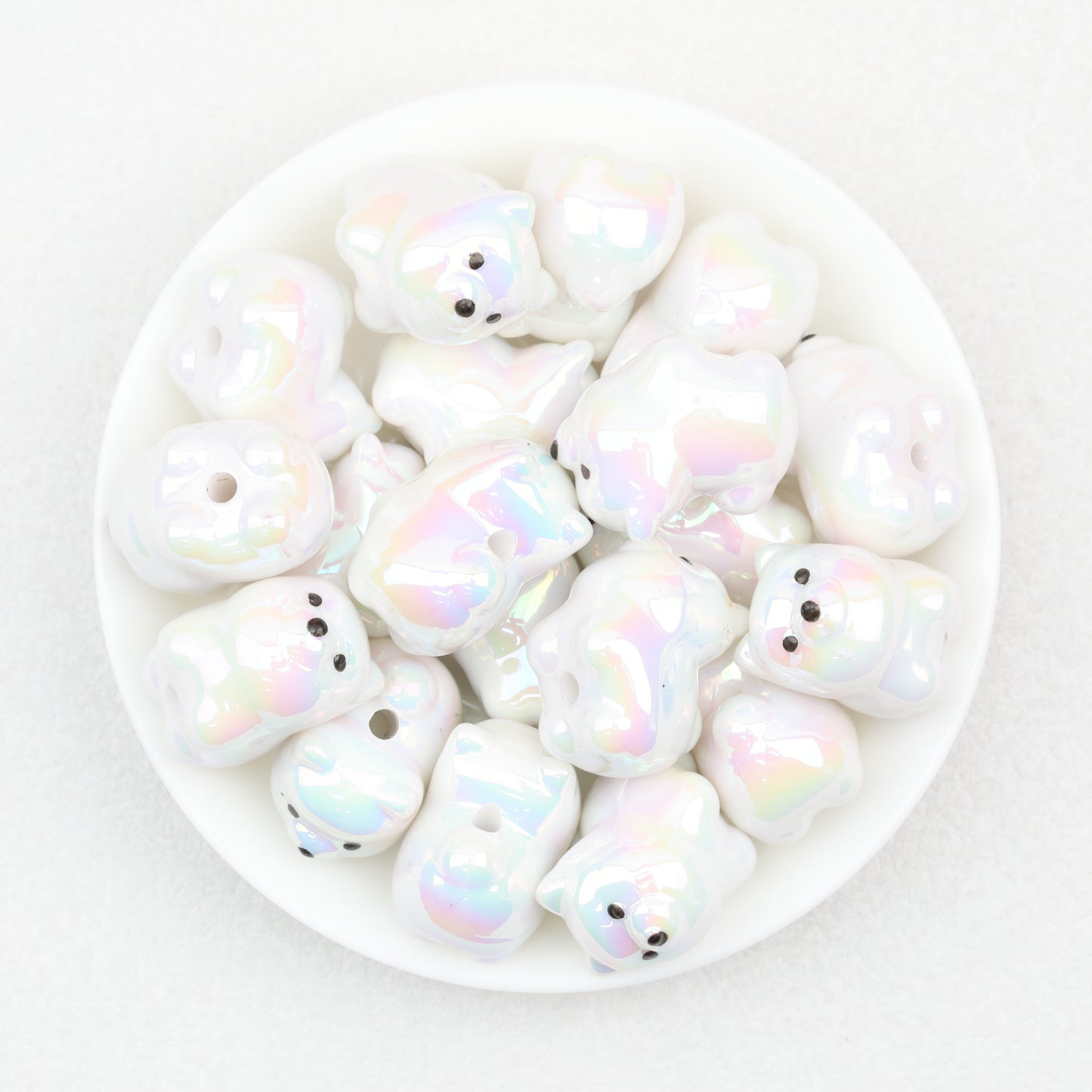 Cute Dog Acrylic Focal Beads 22mm 10pcs 2
