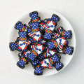 USA Flag Hat Silicone Focal Beads Independence Day 20 pcs