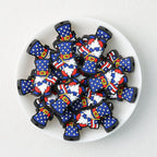USA Flag Hat Silicone Focal Beads Independence Day 20 pcs