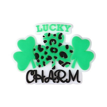 Silicone Focal Beads Saint Patrick Day Clover Lucky Charm 10pcs 13